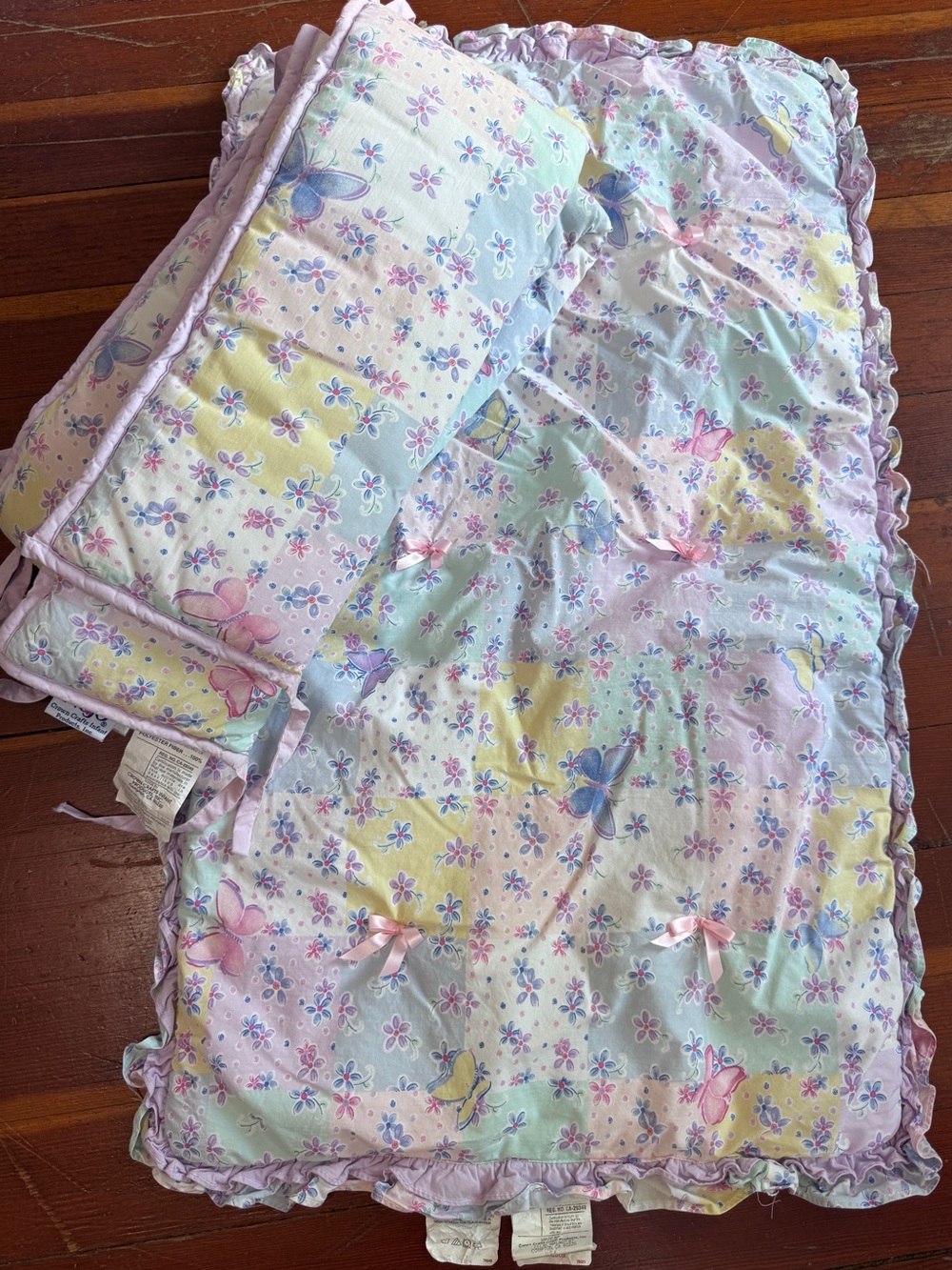Pastel Butterfly Floral Baby Bassinet Bedding Set - Pink, Yellow, Blue
